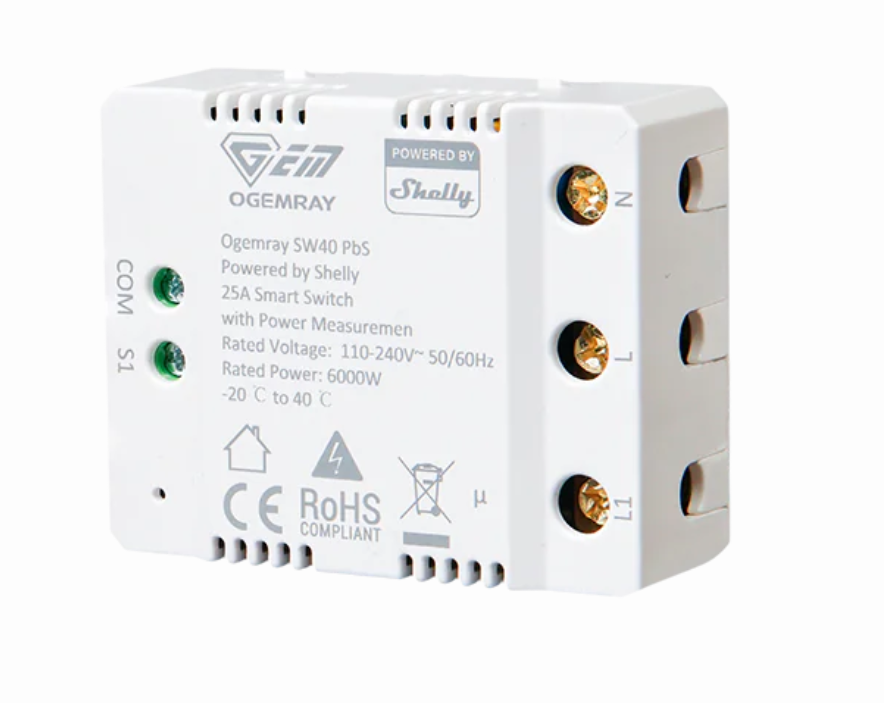 Ogemray Smart relay 25A – Výkonné chytré relé s měřením spotřeby Ogemray Smart relay 25A – Výkonné chytré relé s měřením spotřeby